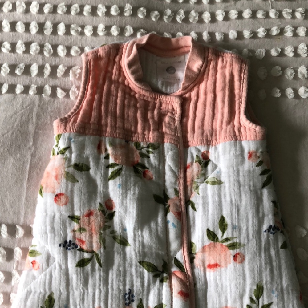 Little Unicorn quilted sleep bag- watercolor roses pattern